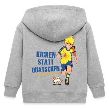 Teufelskicker Kicken Statt Quatschen Und Moritz - Kinder Organic Kapuzenjacke Mini Cultivator von Stanley/Stella - Grau meliert - Hinten