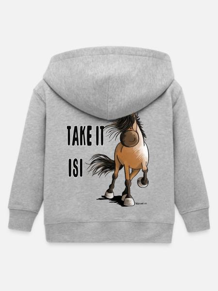 Take It Isi - Kinder Organic Kapuzenjacke Mini Cultivator von Stanley/Stella - Grau meliert