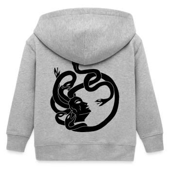 Frau mit Schlangenhaar (schwarz) - Kinder Organic Kapuzenjacke Mini Cultivator von Stanley/Stella - Grau meliert - Hinten