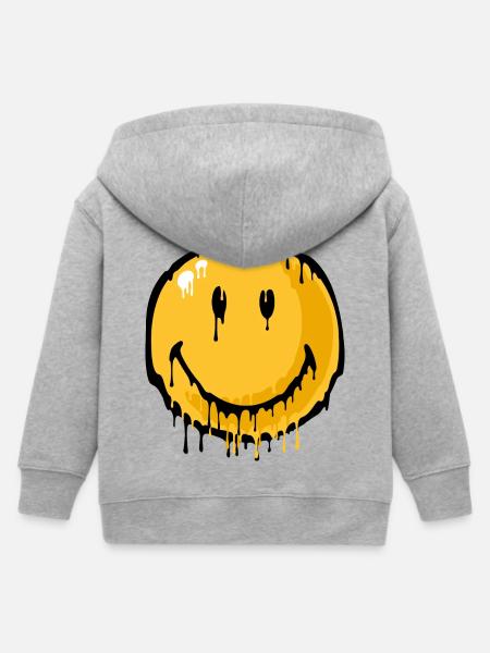 Smiley drip - Kinder Organic Kapuzenjacke Mini Cultivator von Stanley/Stella - Grau meliert