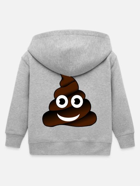 Scheisse Scheisshaufen Lachgesicht Geschenkidee - Kinder Organic Kapuzenjacke Mini Cultivator von Stanley/Stella - Grau meliert