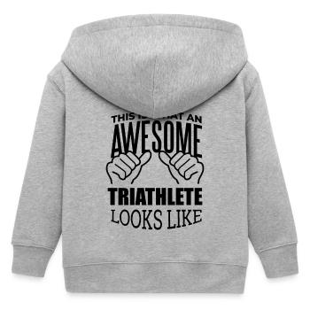 Triathlon - Kinder Organic Kapuzenjacke Mini Cultivator von Stanley/Stella - Grau meliert - Hinten
