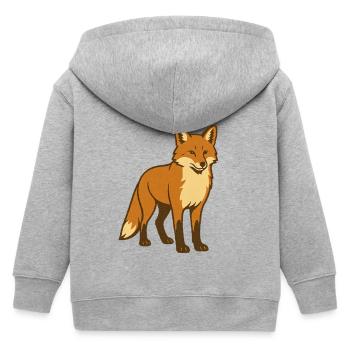 Verspielter Fuchs Cartoon - Kinder Organic Kapuzenjacke Mini Cultivator von Stanley/Stella - Grau meliert - Hinten