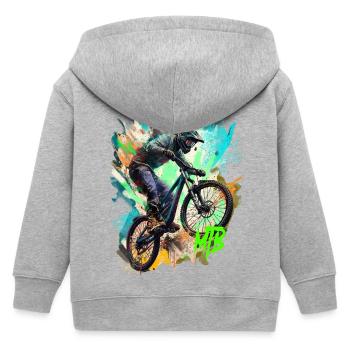 MTB-Fahrrad - Kinder Organic Kapuzenjacke Mini Cultivator von Stanley/Stella - Grau meliert - Hinten