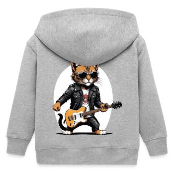 Cat Rocker Cat HardRock Gift - Veste à capuche enfant bio Stanley/Stella - gris chiné - Dos