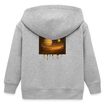 Melting Worlds - Kids Organic Zip-up Hoodie by Stanley/Stella - heather grey - Back