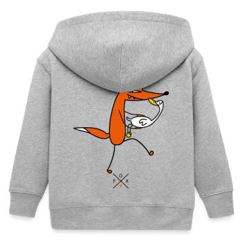 Liebe zur Gans - Kinder Organic Kapuzenjacke Mini Cultivator von Stanley/Stella - Grau meliert - Hinten