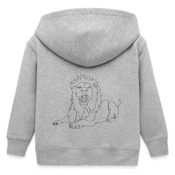 Lineart Löwe - Kinder Organic Kapuzenjacke Mini Cultivator von Stanley/Stella - Grau meliert - Hinten