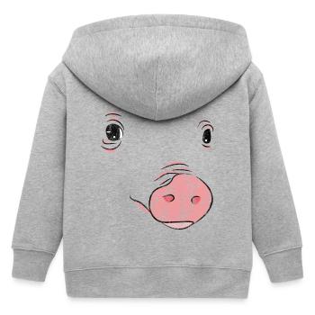 Cochon visage drôle cadeau cadeau sow shirt - Veste à capuche enfant bio Stanley/Stella - gris chiné - Dos