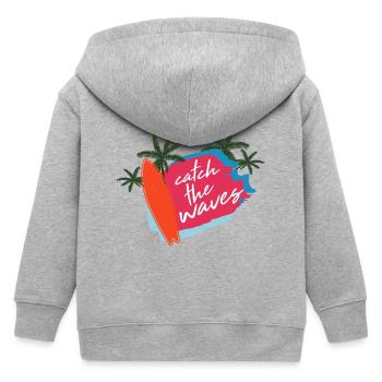 Sommer Spruch Strand Surfen - Kinder Organic Kapuzenjacke Mini Cultivator von Stanley/Stella - Grau meliert - Hinten