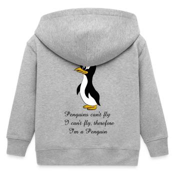 Pinguin Sprüche - Kinder Organic Kapuzenjacke Mini Cultivator von Stanley/Stella - Grau meliert - Hinten