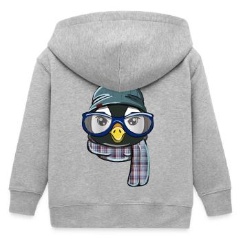 Hipster Pinguin - Kinder Organic Kapuzenjacke Mini Cultivator von Stanley/Stella - Grau meliert - Hinten