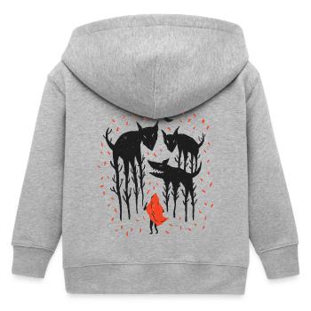 Le Petit Chaperon Rouge et les loups - Veste à capuche enfant bio Stanley/Stella - gris chiné - Dos