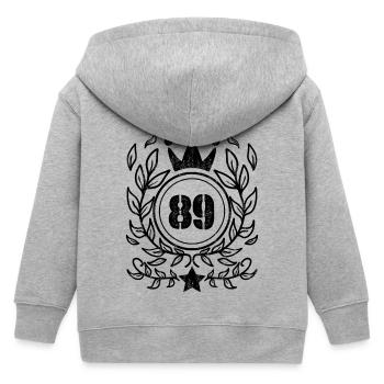 89 - Jahrgang Jahr Geburtsjahr 1989 - Kinder Organic Kapuzenjacke Mini Cultivator von Stanley/Stella - Grau meliert - Hinten
