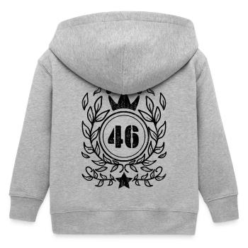 46 - Jahrgang Jahr Geburtsjahr 1946 - Kinder Organic Kapuzenjacke Mini Cultivator von Stanley/Stella - Grau meliert - Hinten
