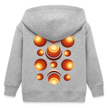 Retro Kreismuster 70er Jahre Halbmond - Kinder Organic Kapuzenjacke Mini Cultivator von Stanley/Stella - Grau meliert - Hinten