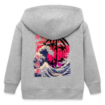 Big Wave Kanagawa Retro Sunset - Veste à capuche enfant bio Stanley/Stella - gris chiné - Dos
