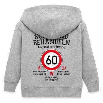 60. Geburtstag Schonend Behandeln 60 Tempolimit 60 - Kinder Organic Kapuzenjacke Mini Cultivator von Stanley/Stella - Grau meliert - Hinten