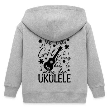 Fille de ukulélé - Veste à capuche enfant bio Stanley/Stella - gris chiné - Dos