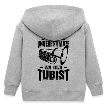 Tuba player Grandpa - Kids Organic Zip-up Hoodie by Stanley/Stella - heather grey - Back