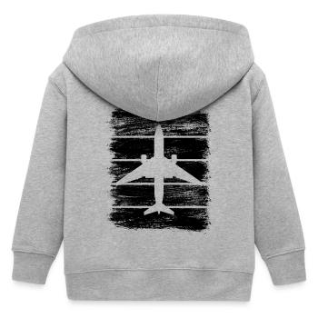 Airplanes - Kids Organic Zip-up Hoodie by Stanley/Stella - heather grey - Back