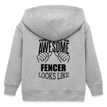 Fechten - Kinder Organic Kapuzenjacke Mini Cultivator von Stanley/Stella - Grau meliert - Hinten