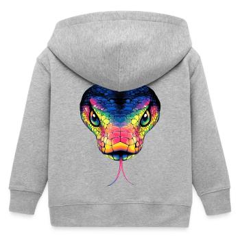 Snake Python Cobra Mamba Rattlesnake Snake - Kids Organic Zip-up Hoodie by Stanley/Stella - heather grey - Back