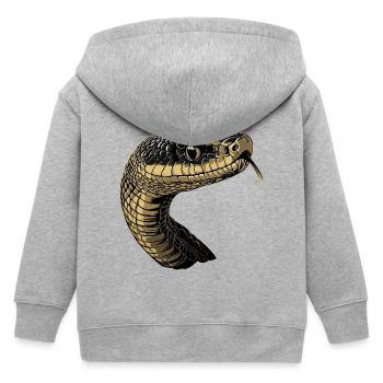 Snake Python Cobra Mamba Rattlesnake Snake - Kids Organic Zip-up Hoodie by Stanley/Stella - heather grey - Back