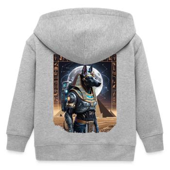 Ancient Anubis Astronaut Sci-Fi Design - Kids Organic Zip-up Hoodie by Stanley/Stella - heather grey - Back
