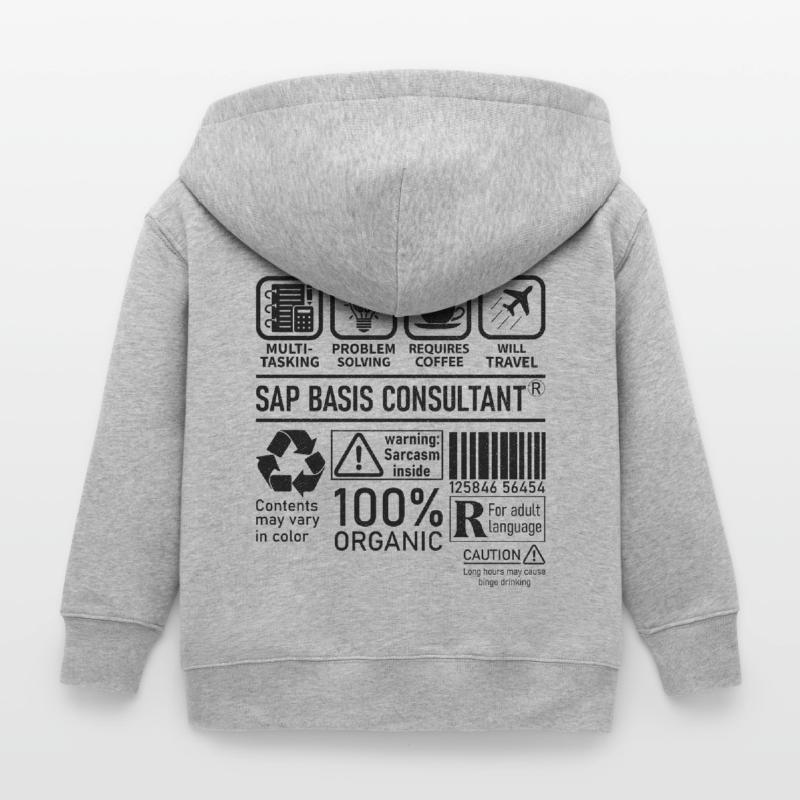 Sap Basis Consultant multi tasking problem solving Kids Organic Zip-up Hoodie by Stanley/Stella