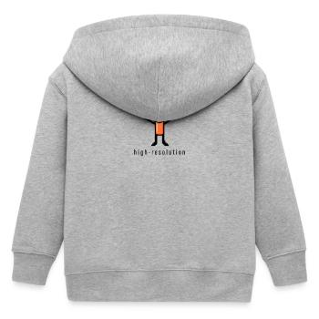 Pixel Stick Figure Funny Graphic Humor Gift - Kids Organic Zip-up Hoodie by Stanley/Stella - heather grey - Back