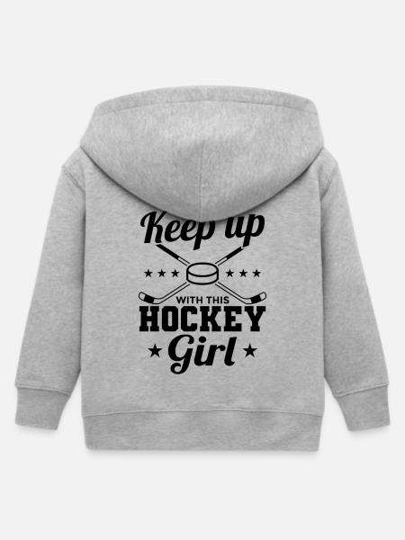 Eishockey Mädchen - Kinder Organic Kapuzenjacke Mini Cultivator von Stanley/Stella - Grau meliert