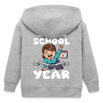 I SURVIVED ANOTHER SCHOOL YEAR - TEACHER GIFT - Kids Organic Zip-up Hoodie by Stanley/Stella - heather grey - Back