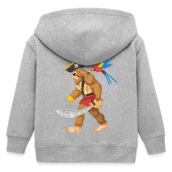 Drôle Pirate Bigfoot Épée Perroquet Aventure - Veste à capuche enfant bio Stanley/Stella - gris chiné - Dos