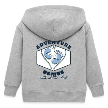 Adventure Begins with Little Feet Cadeau Naissance - Veste à capuche enfant bio Stanley/Stella - gris chiné - Dos