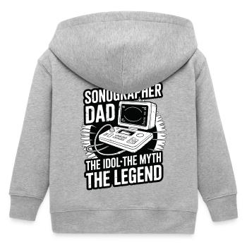 Sonographer Dad The Idol The Myth The Xray Tech - Kinder Organic Kapuzenjacke Mini Cultivator von Stanley/Stella - Grau meliert - Hinten