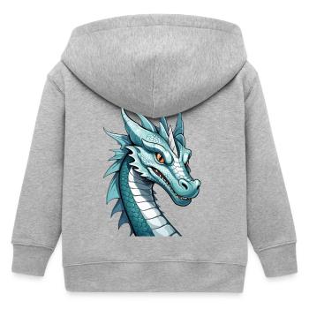 Kobaltdrachen Kopfkunst - Kinder Organic Kapuzenjacke Mini Cultivator von Stanley/Stella - Grau meliert - Hinten