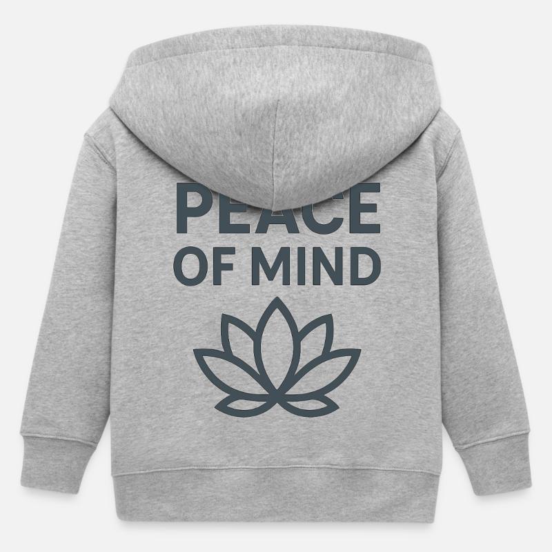 Pace della mente Loto - Felpa con cappuccio con zip bambino bio di Stanley/Stella - grigio melange