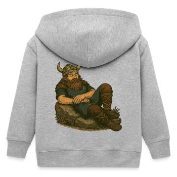 Vikingenruhe am Stein Schlafshirt - Kinder Organic Kapuzenjacke Mini Cultivator von Stanley/Stella - Grau meliert - Hinten