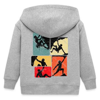 Klettern Bouldern Bergsteiger Kletterer Boulder - Kinder Organic Kapuzenjacke Mini Cultivator von Stanley/Stella - Grau meliert - Hinten