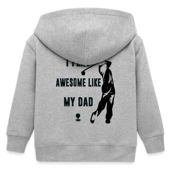 Je joue au golf super bien comme mon père - Veste à capuche enfant bio Stanley/Stella - gris chiné - Dos