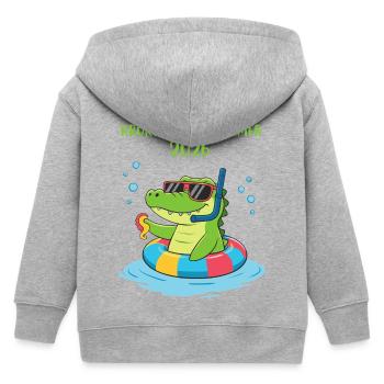 Kroko-Freischwimmer 2026 – Seepferdchen bestanden - Kinder Organic Kapuzenjacke Mini Cultivator von Stanley/Stella - Grau meliert - Hinten