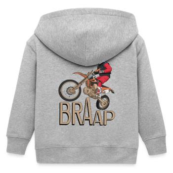 Dirt Biking Braap - Kinder Organic Kapuzenjacke Mini Cultivator von Stanley/Stella - Grau meliert - Hinten