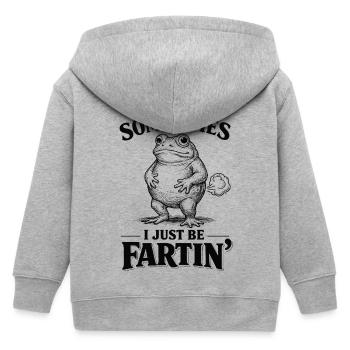 Grenouille, drôle, parfois je me fais juste pêtre - Veste à capuche enfant bio Stanley/Stella - gris chiné - Dos