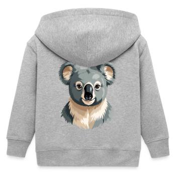 Sanfter Koala Portrait - Kinder Organic Kapuzenjacke Mini Cultivator von Stanley/Stella - Grau meliert - Hinten