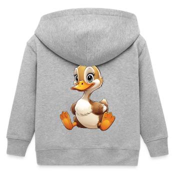 Niedliche Enten-Comicfigur - Kinder Organic Kapuzenjacke Mini Cultivator von Stanley/Stella - Grau meliert - Hinten