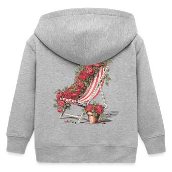 Vintage Liegestuhl Blumen Shirt - Kinder Organic Kapuzenjacke Mini Cultivator von Stanley/Stella - Grau meliert - Hinten