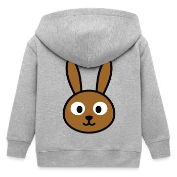 Tête de lapin minimaliste – Animal mignon - Veste à capuche enfant bio Stanley/Stella - gris chiné - Dos