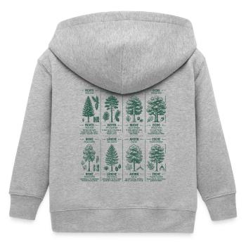 Baumarten Holz Wald Forstwirtschaft Forst Förster - Kinder Organic Kapuzenjacke Mini Cultivator von Stanley/Stella - Grau meliert - Hinten