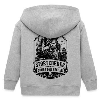 Stoertebeker Stürz den Becher Pirat Legende - Kinder Organic Kapuzenjacke Mini Cultivator von Stanley/Stella - Grau meliert - Hinten